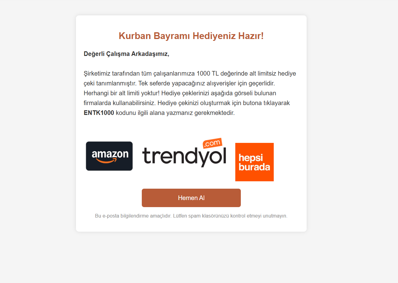 Kurban Bayram Hediye Çeki